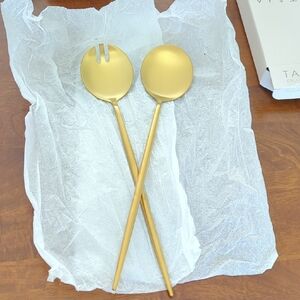 New Taja Collection Salad Servers - Gold